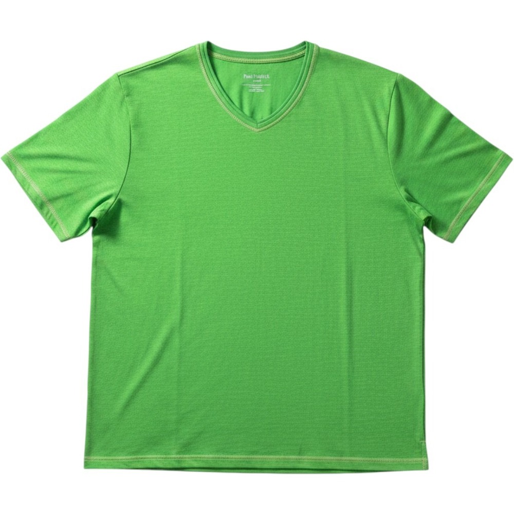 Paul Fredrick Mens Green Linen Cotton V-Neck‎ T-Shirt XL KST090S NEW